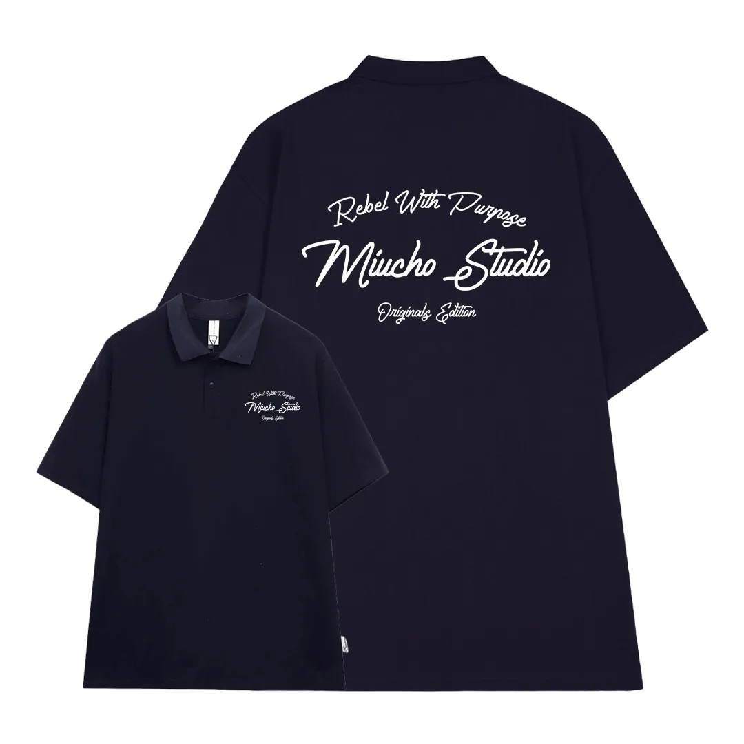 Áo polo form Oversize Miucho Studio 2478 tay ngắn cổ trụ vải cotton thoáng mát cao cấp_thumbnail_13