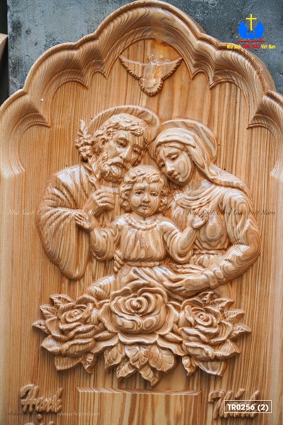 Đốc lịch gỗ Gia Đình Thánh Gia gỗ sồi 75x35x4cm_thumbnail_4