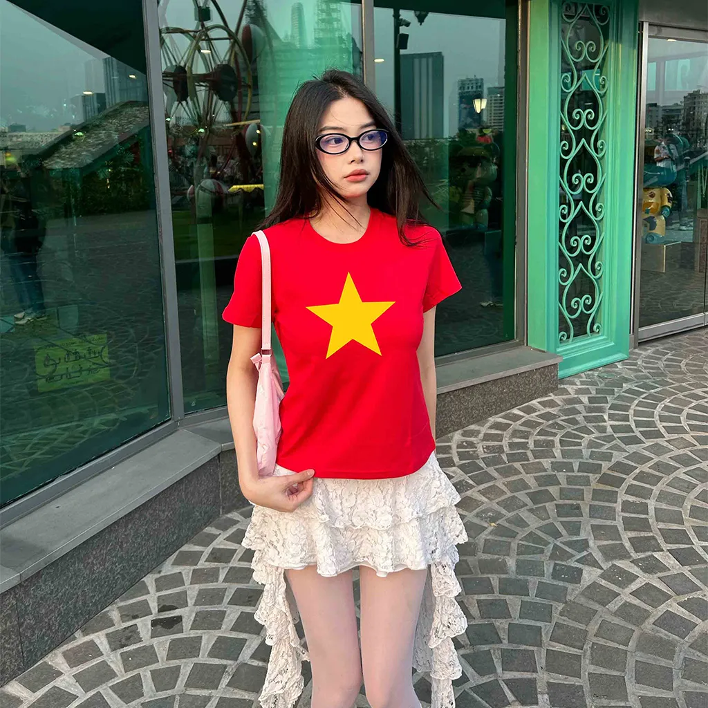 Áo baby tee Việt Nam cờ đỏ sao vàng ABD2462 Miucho vải cotton 4c thoáng mát cổ tròn in basic_thumbnail_3