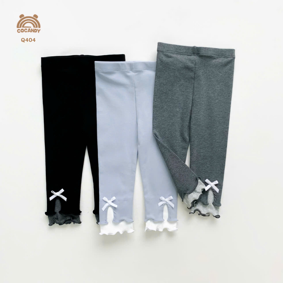 Quần dài legging XÁM ĐẬM phối XÁM NHẠT  gấu sóng nơ_thumbnail_4