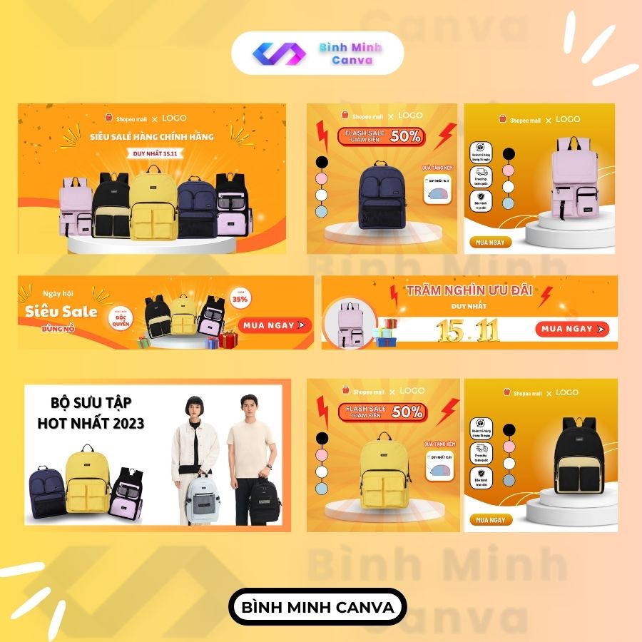 Templates Shopee Balo tone cam 