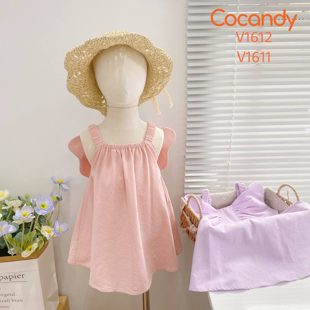 Váy 2 dây cánh bướm HỒNG_thumbnail_0