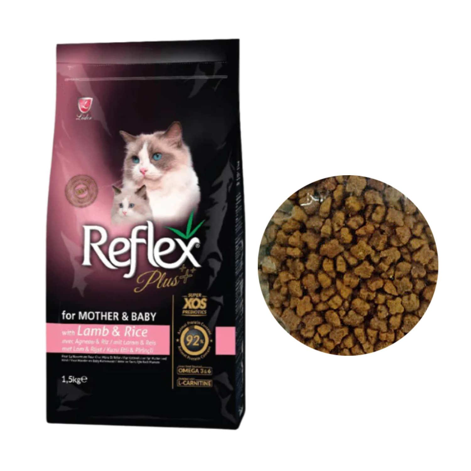 Thức ăn cho mèo REFLEX PLUS MOTHER AND BABY CAT FOOD LAMB AND RICE (Thịt cừu) 1.5KG_thumbnail_4