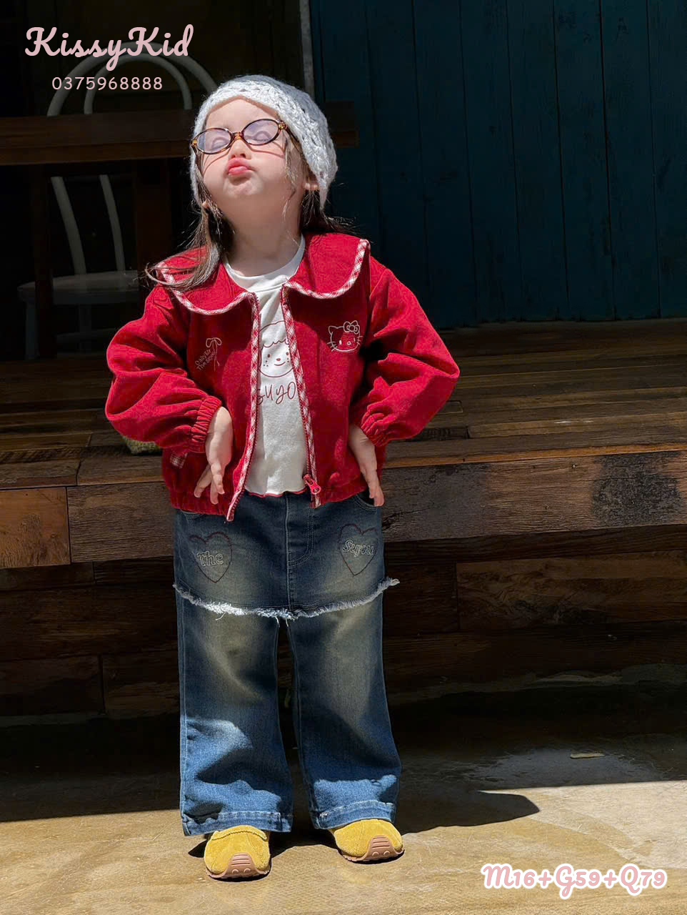 (M16) Áo khoác cổ sen màu đỏ hoạ tiết Kitty Soyou_thumbnail_0