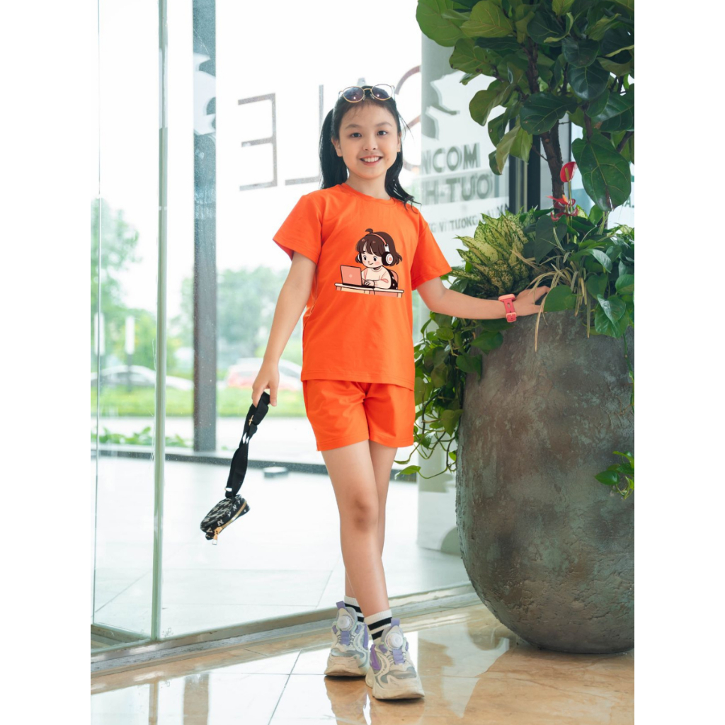 Đồ bộ bé gái (áo thun + quần đùi) lẻ size GIAO MẪU NGẪU NHIÊN - LOZA XA014_thumbnail_3