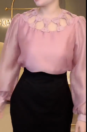 Áo Tơ Trơn Cổ Nơ