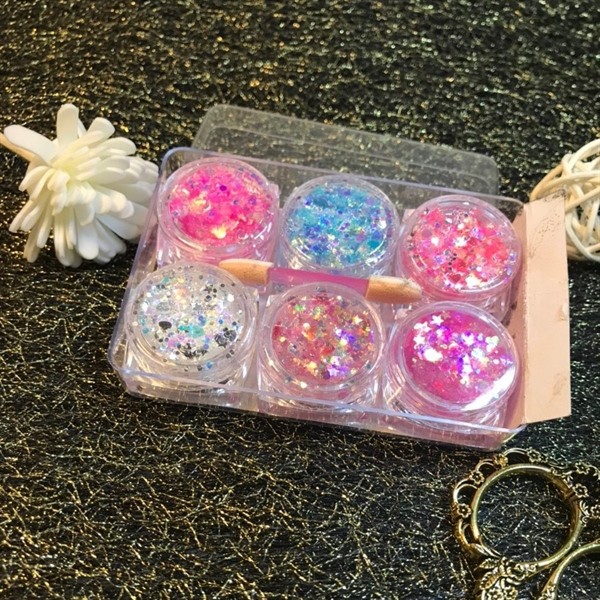 Set nhũ kim tuyến - vảy cá - 6 hũ - Mã 01