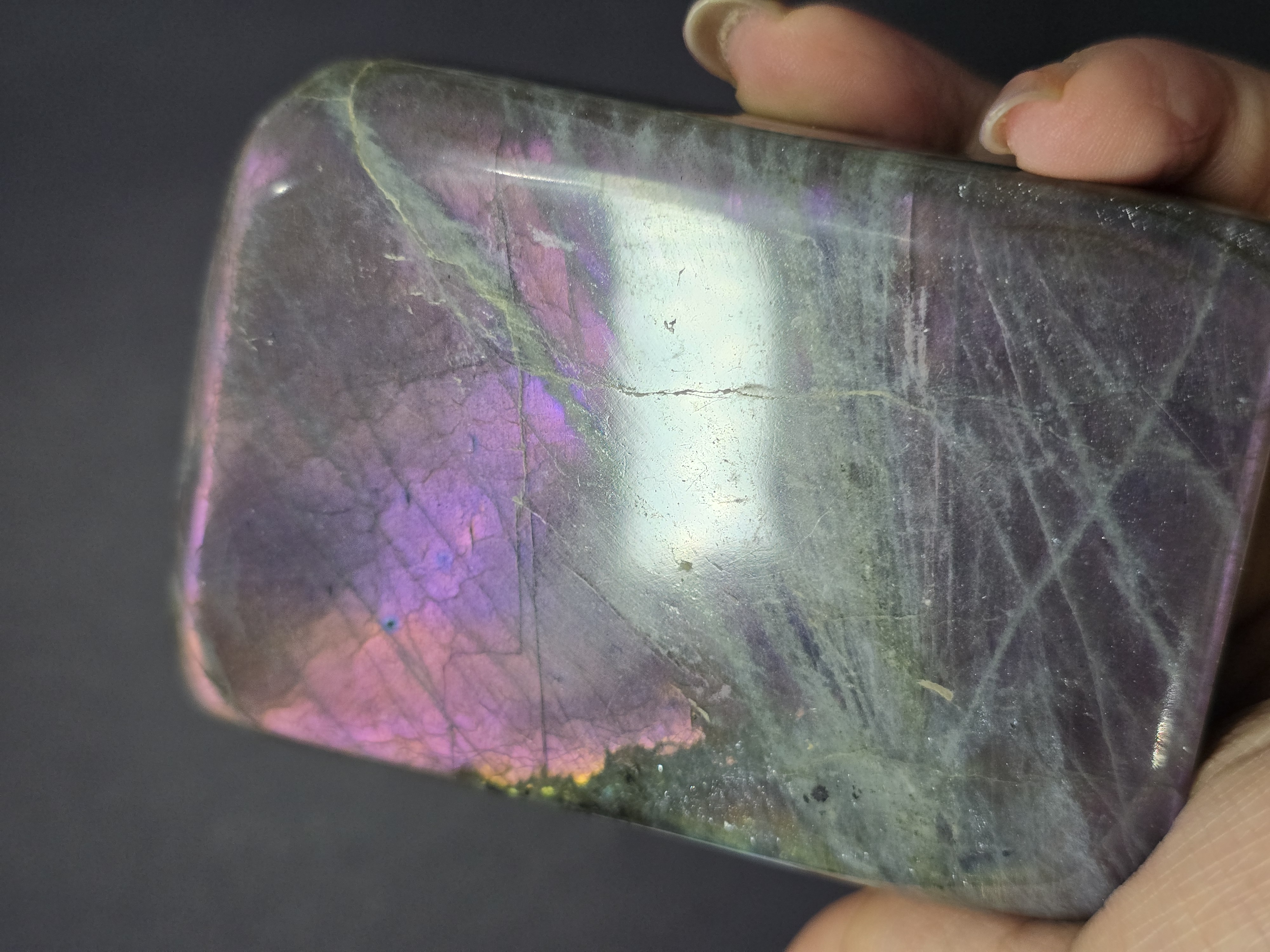 Labradorite / Đá Xà Cừ / Hắc Nguyệt Quang Ánh Tím Xanh Sunset Dạng Freeform Để Bàn_thumbnail_18