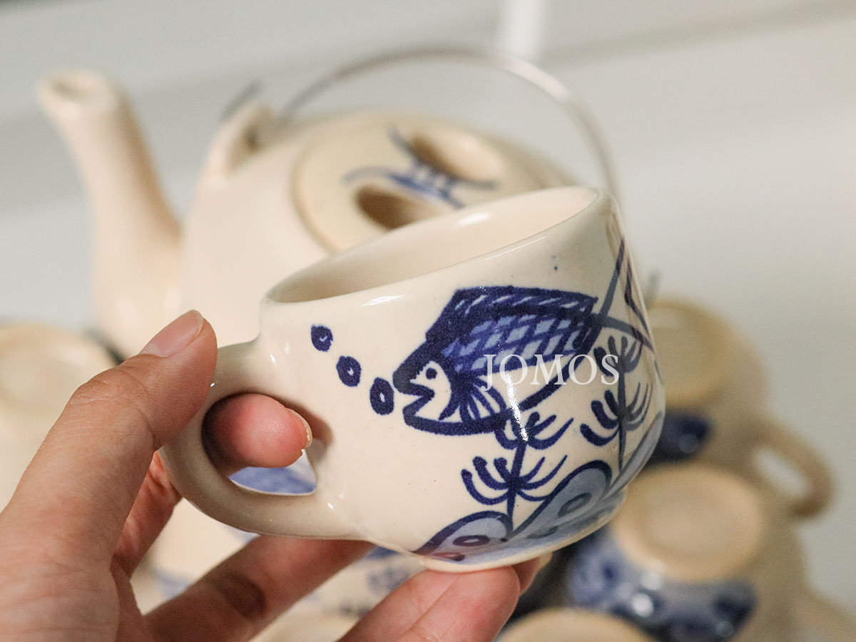 Bộ bình trà gốm sứ họa tiết con cá J000351_thumbnail_4