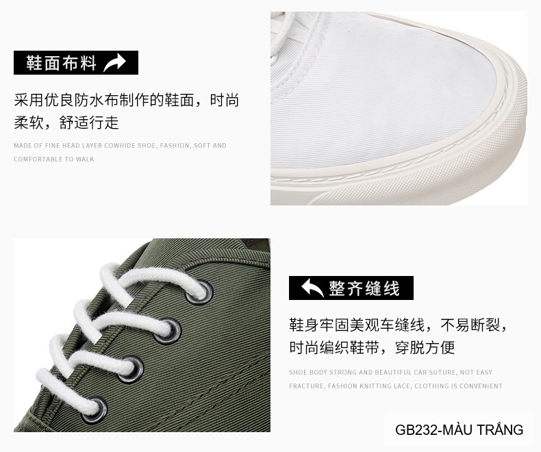 GB232 - Giày sneaker vải nam nữ đế bệt phong cách thường ngày, màu trơn chống thấm_thumbnail_20