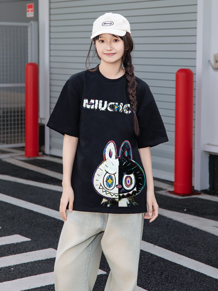 Áo phông labubu form rộng unisex ATD1442 Miucho tay ngắn cổ tròn in mix_thumbnail_6