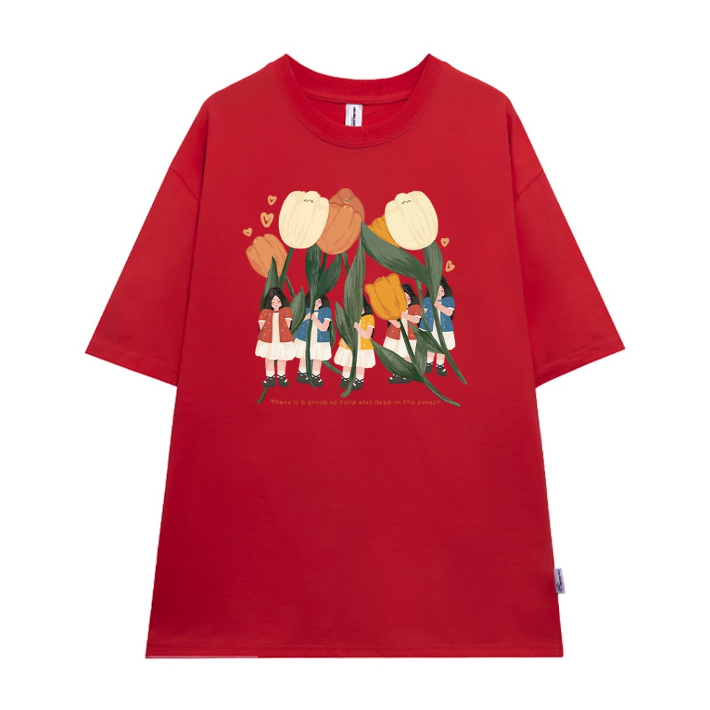 Áo thun nữ hoa tulip form rộng ATD201 Miucho chất vải cotton in Artwork_thumbnail_12