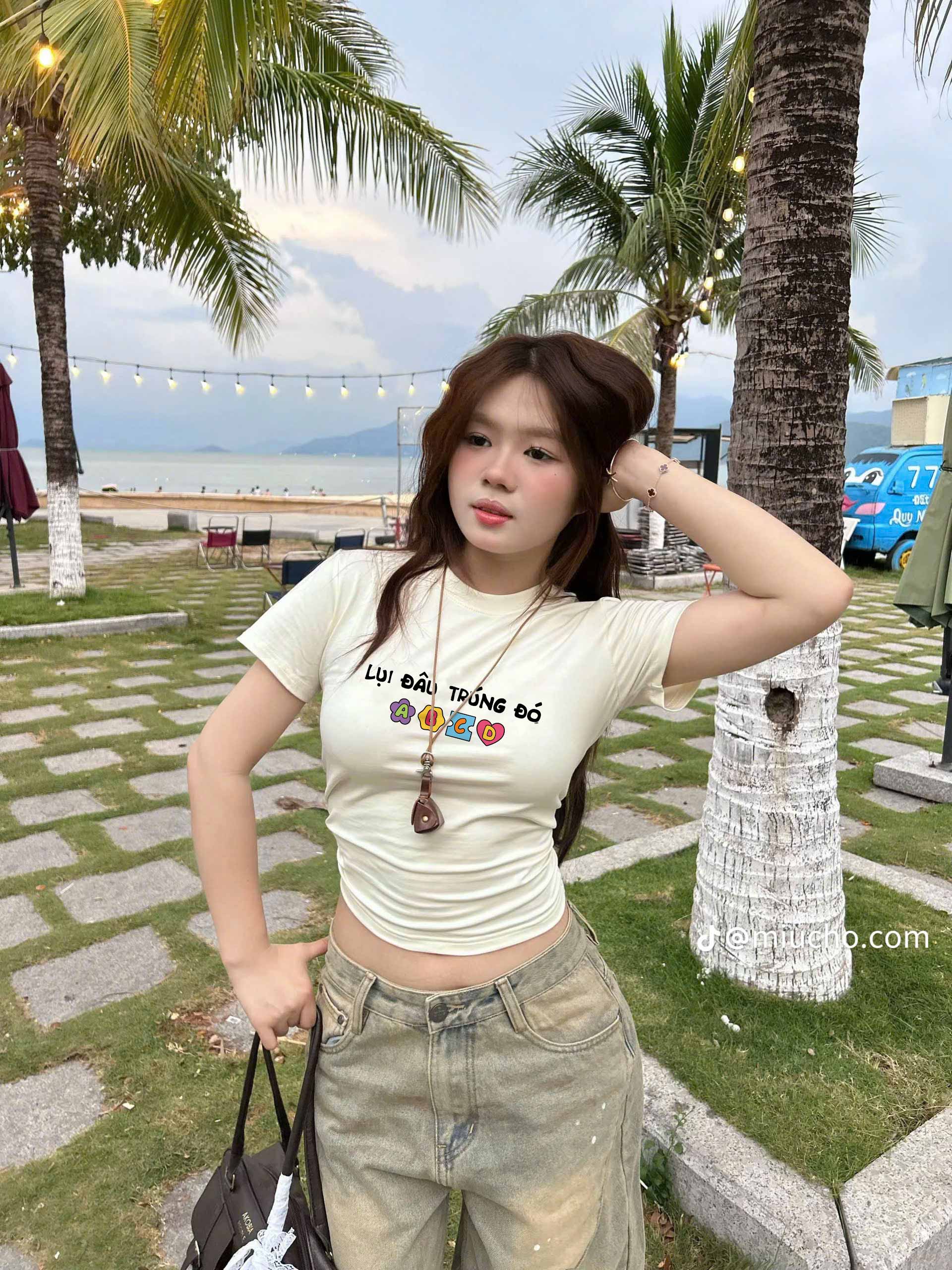 Áo thun baby tee dễ thương ABD2385 Miucho chất vải cotton co giãn thoáng mát cao cấp in Typography_thumbnail_4