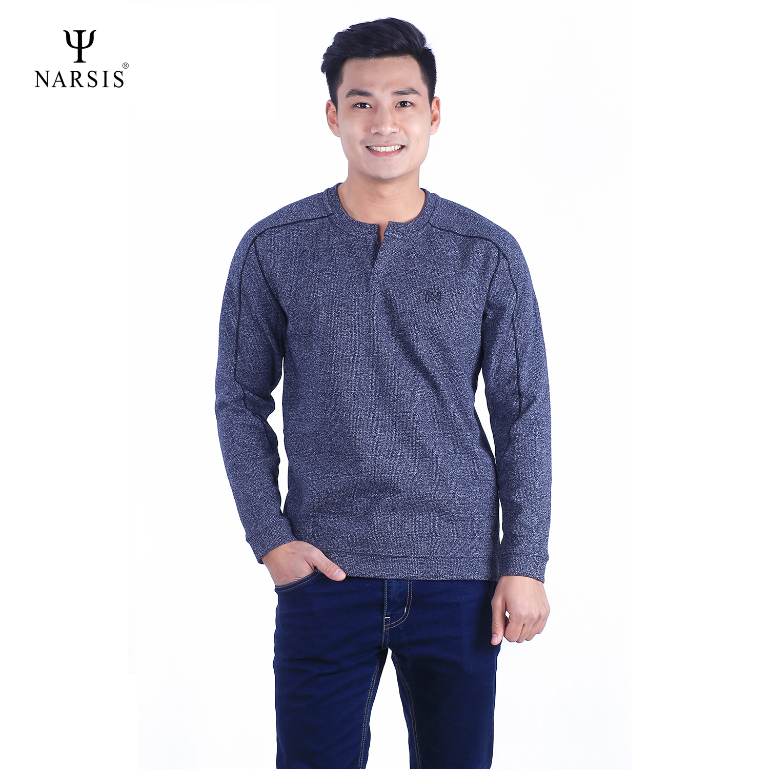 ÁO THU ĐÔNG NAM D7063 D7063 NARSIS VẢI LEN COTTON ẤM ÁP, THOÁNG MÁT, GIỮ ẤM TỐT, MỀM MẠI_thumbnail_2