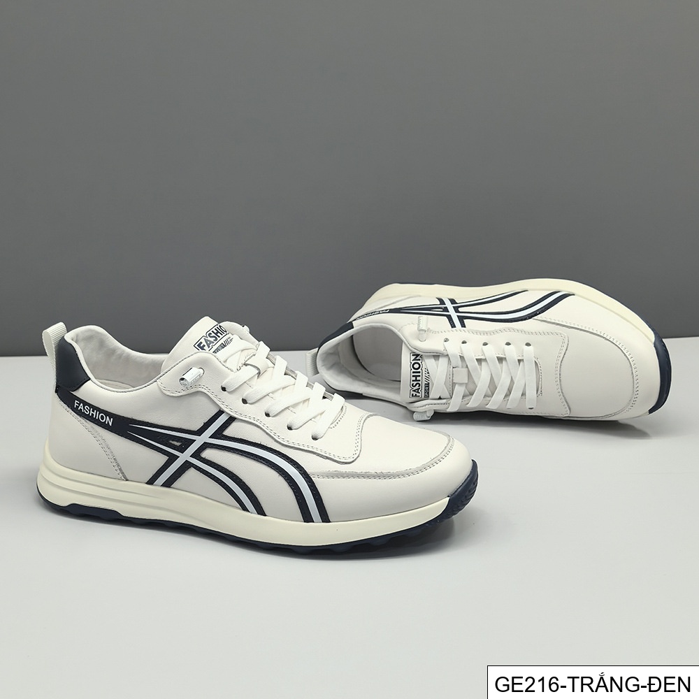 GE216 - Giày thể thao màu trắng da bò lớp đầu cho nam, giày hợp thời trang nam, giày thường ngày sang trọng nhẹ nhàng cao cấp dễ phối đồ thích hợp châu Âu da thật_thumbnail_13