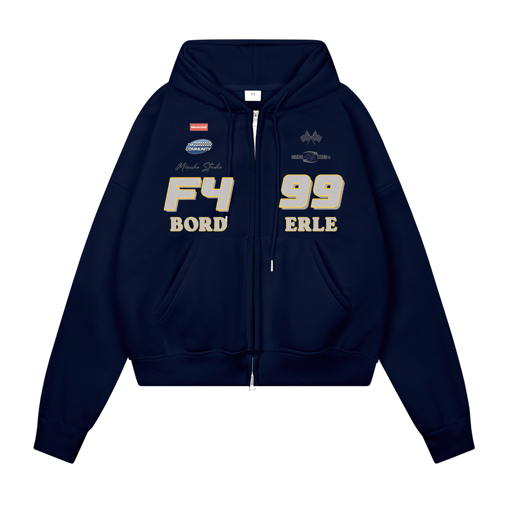 Áo hoodie zip dày basic form boxy HXD1573 Miucho Club vải nỉ bông khóa kéo mũ rộng in mix_thumbnail_7