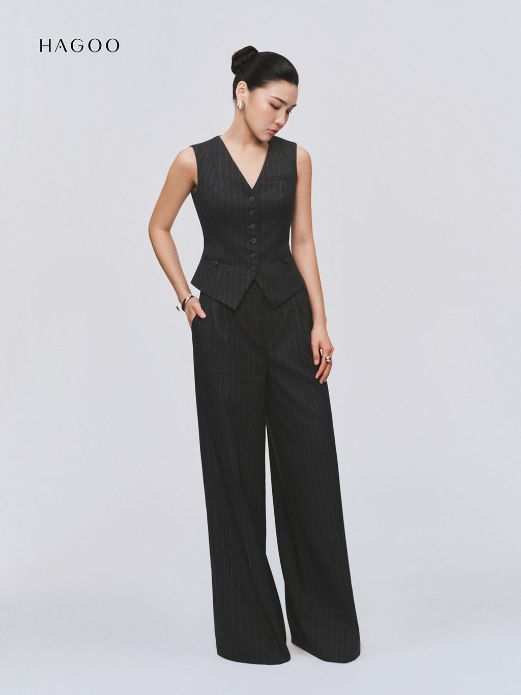 Áo Waistcoat khuy trang trí A9045 HAGOO