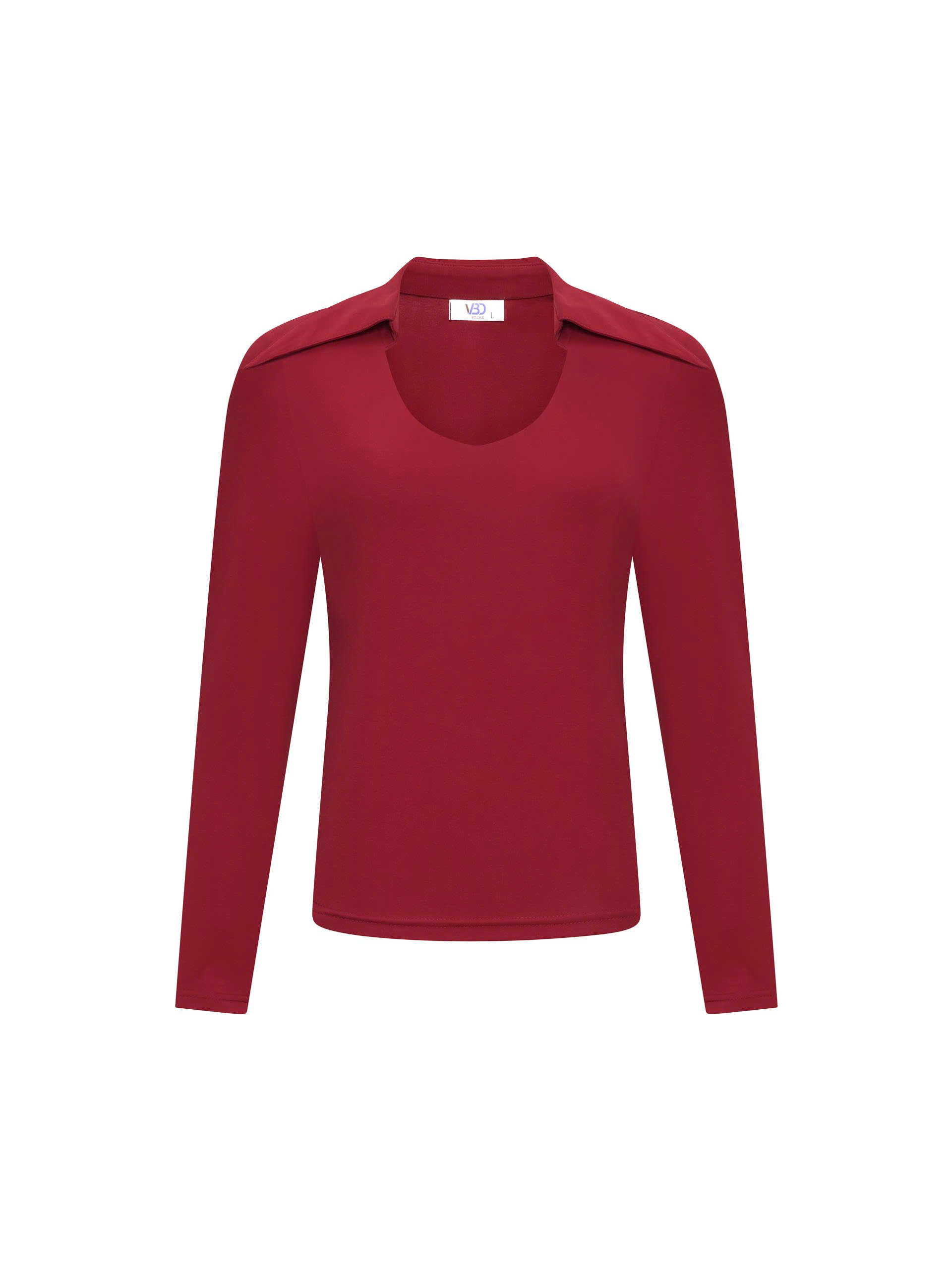 BISGZIE NỮ - Áo thun kiểu cổ bẻ tay dài V-AK094_thumbnail_3