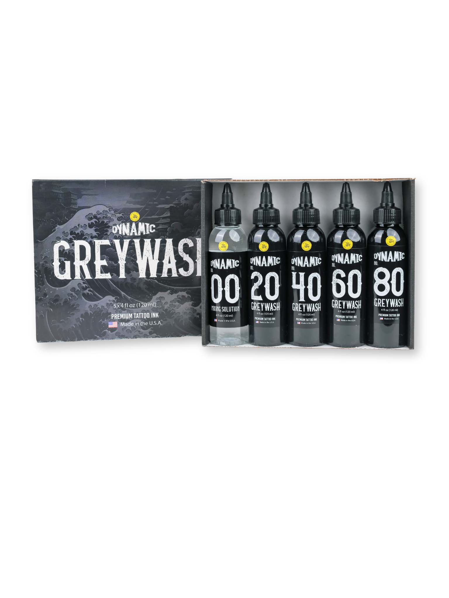 Dynamic Greywash Tattoo Ink - 4 oz. Bottle Set