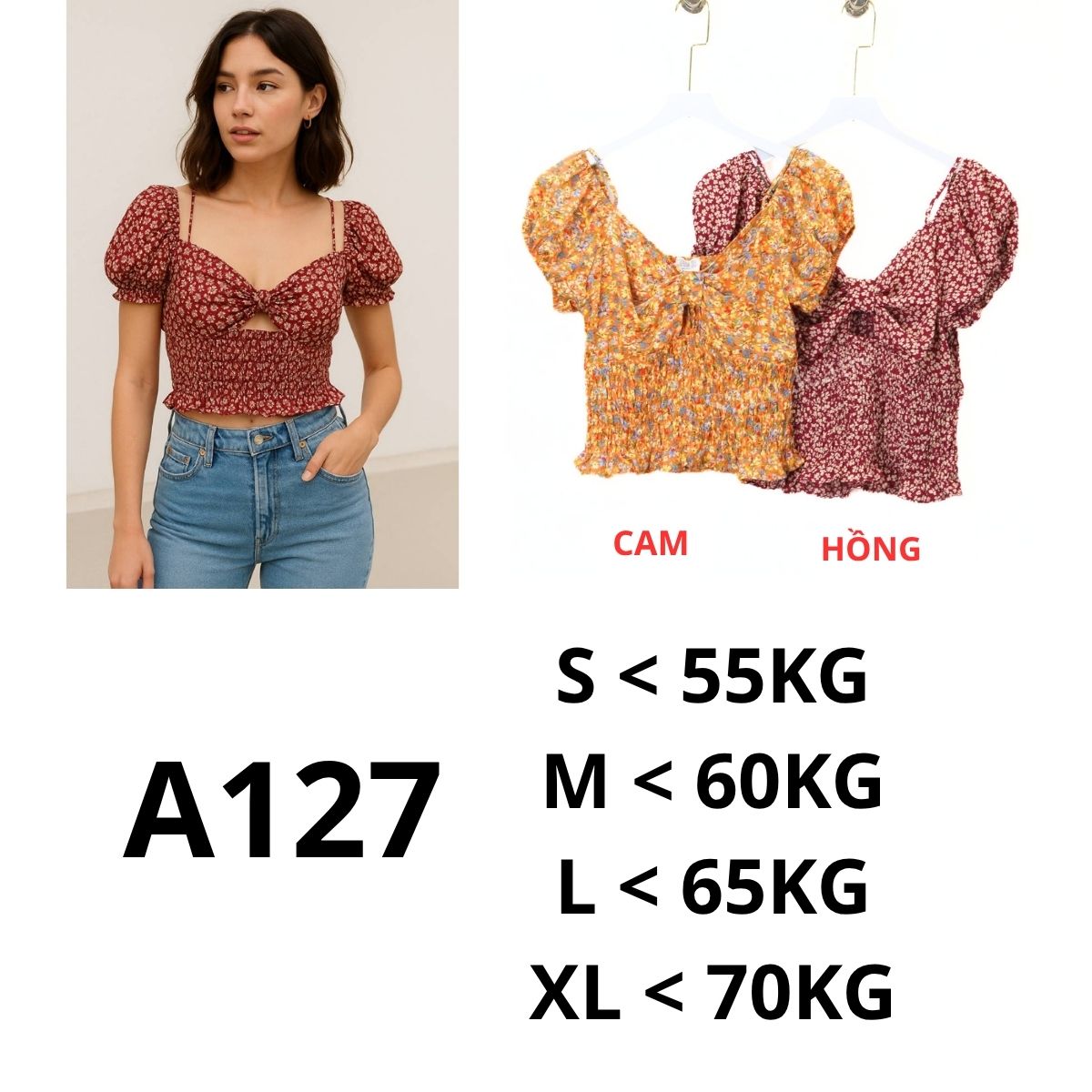 A127- ÁO CROPTOP SLENNA SKY