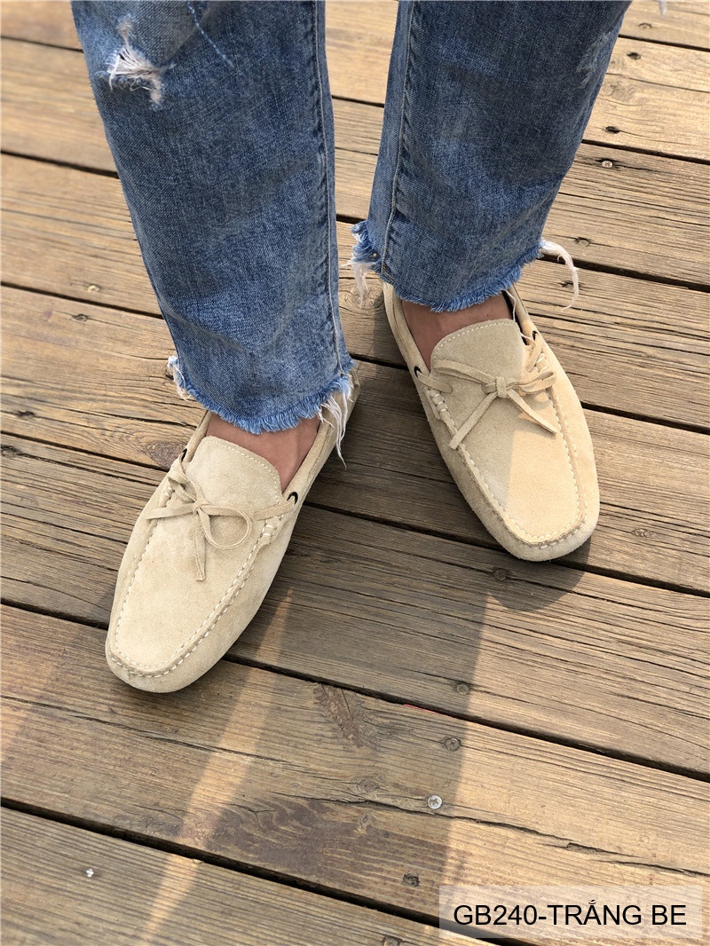 GB240 - Giày lười nam da heo kiểu Anh, đế bệt êm chân, phối nơ bướm thanh lịch_thumbnail_4