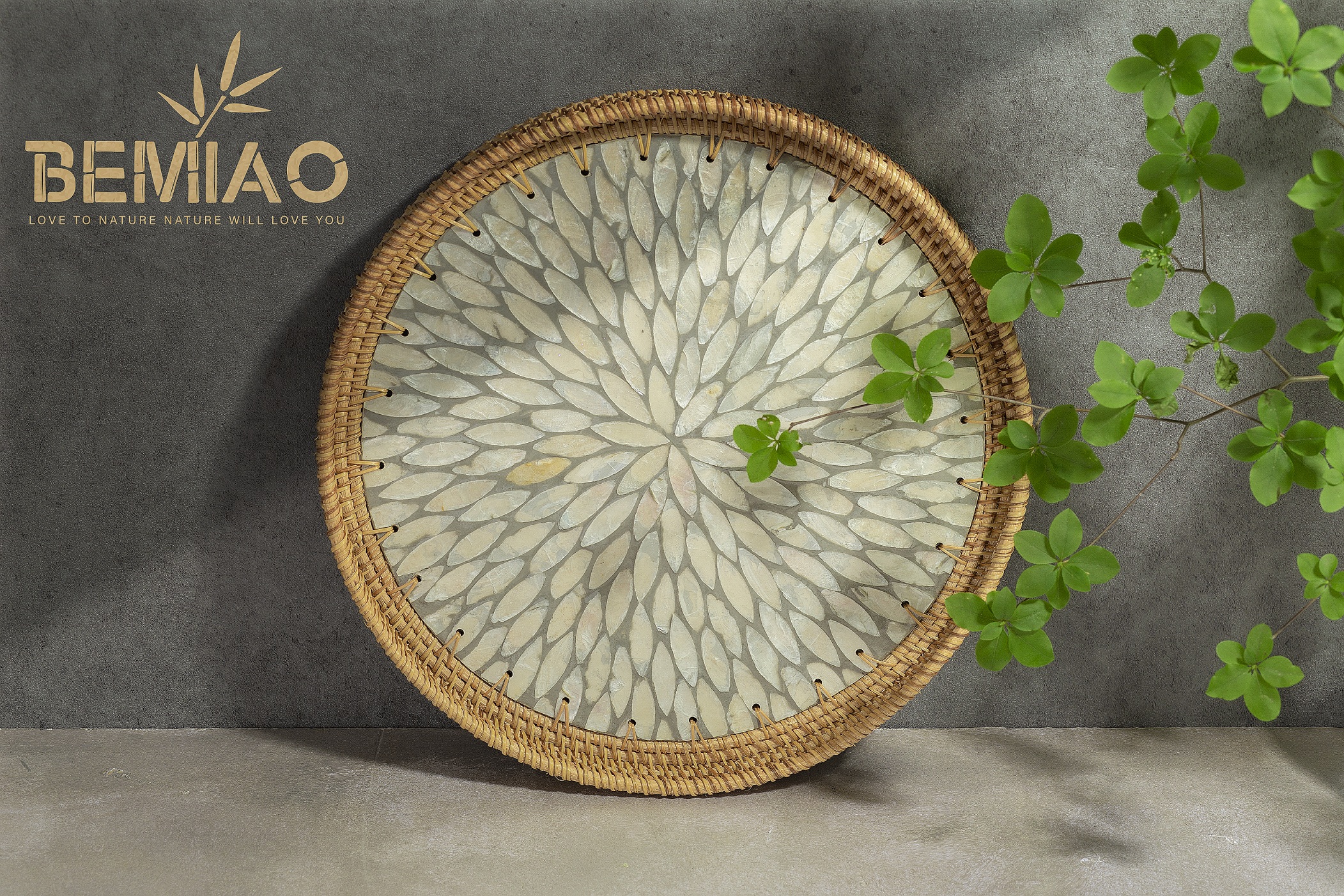 Mother Of Pearl Rattan Tray MD006_thumbnail_2