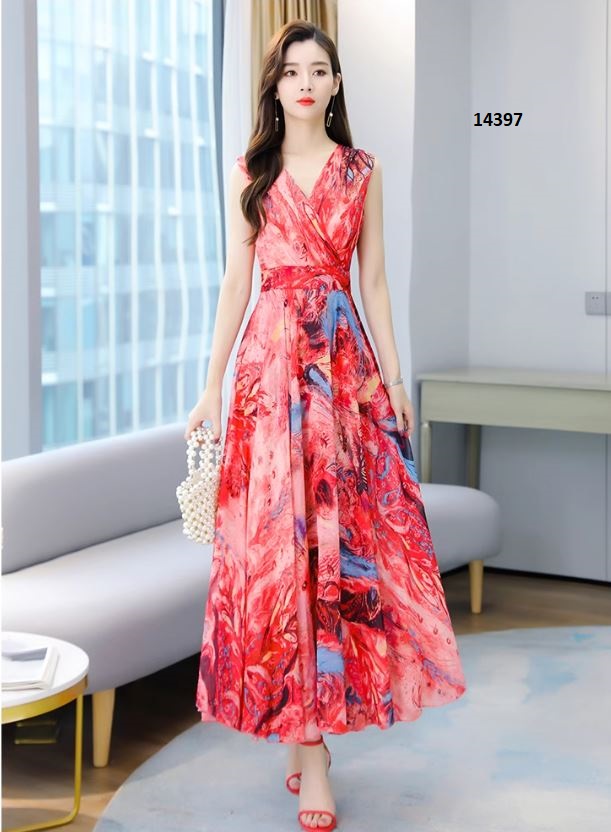 14397-Đầm maxi sát nách phong cách âu mỹ (voan+ lót thun) _thumbnail_2