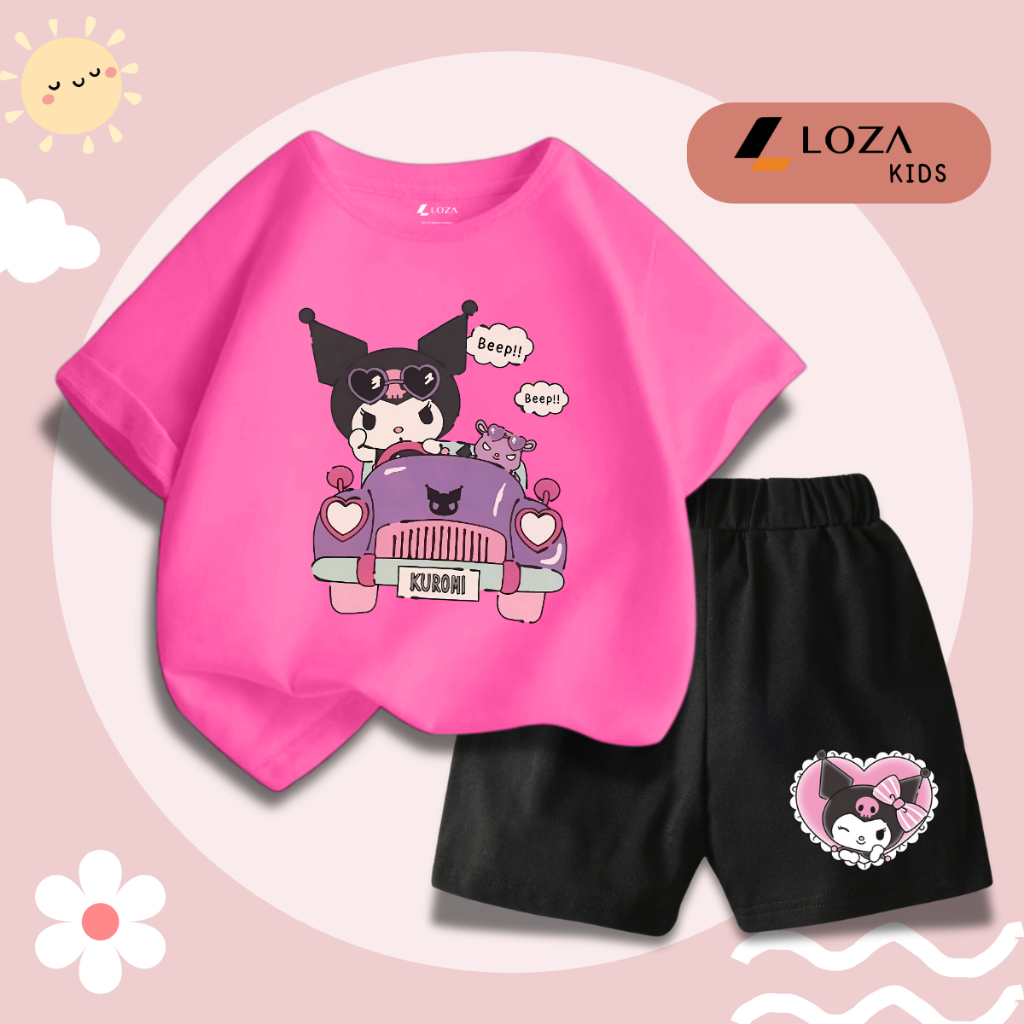 Bộ đồ bé gái in hình Kuromi lái xe -  Loza Kids SB309_thumbnail_9