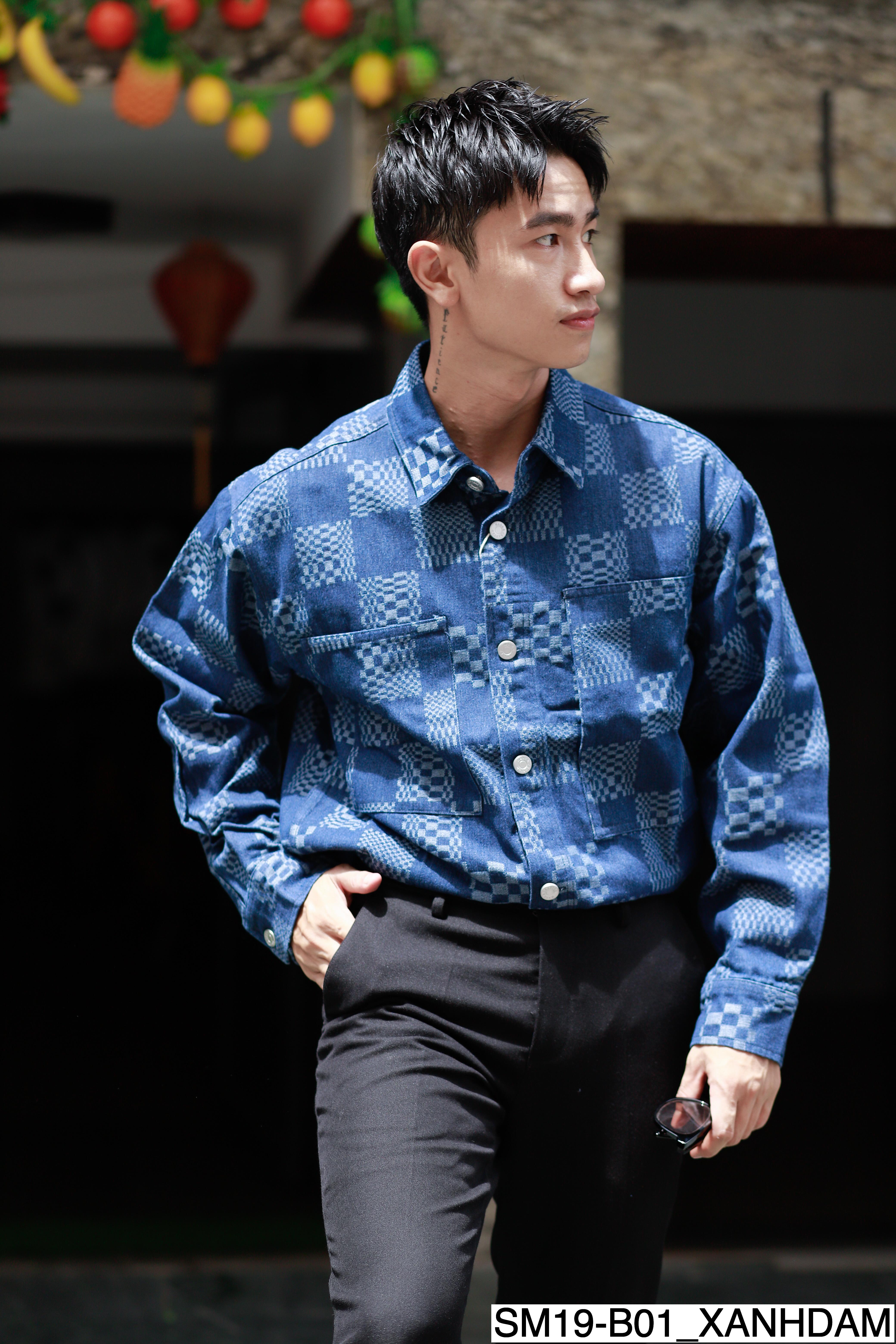 B01 SM19 - Áo sơ mi nam denim mềm cá tính