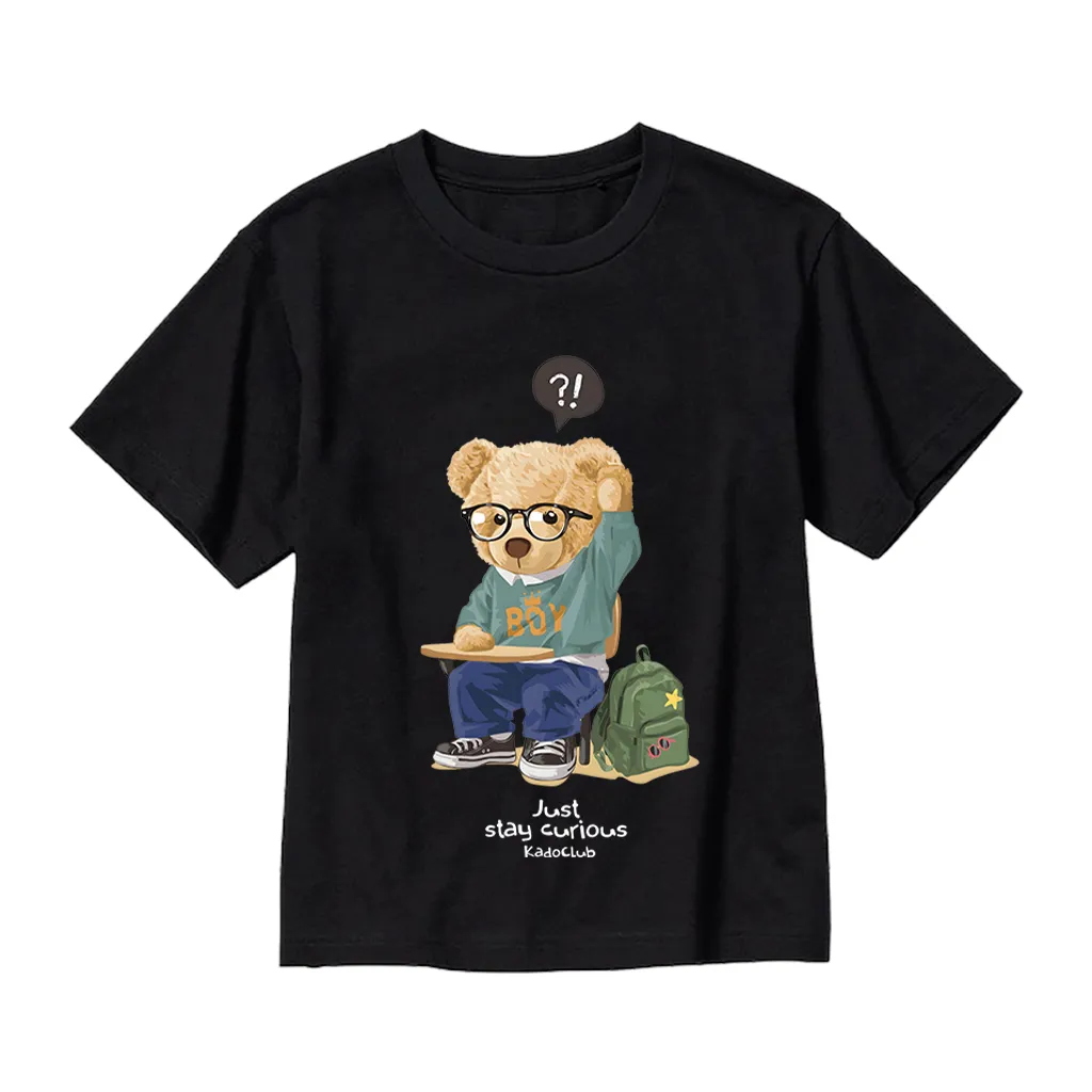 Áo thun bé trai Gấu Teddy học bài Kado vải cotton thoáng mát form rộng nhiều màu 2922_thumbnail_11