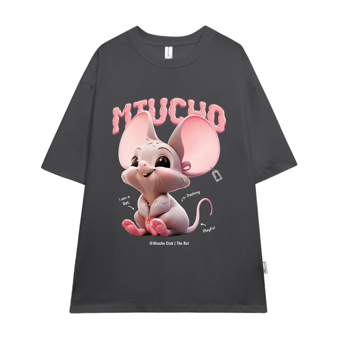 Áo thun form rộng 12 con giáp tuổi Tí ATD1236 Miucho tay ngắn cổ tròn in mix_thumbnail_17