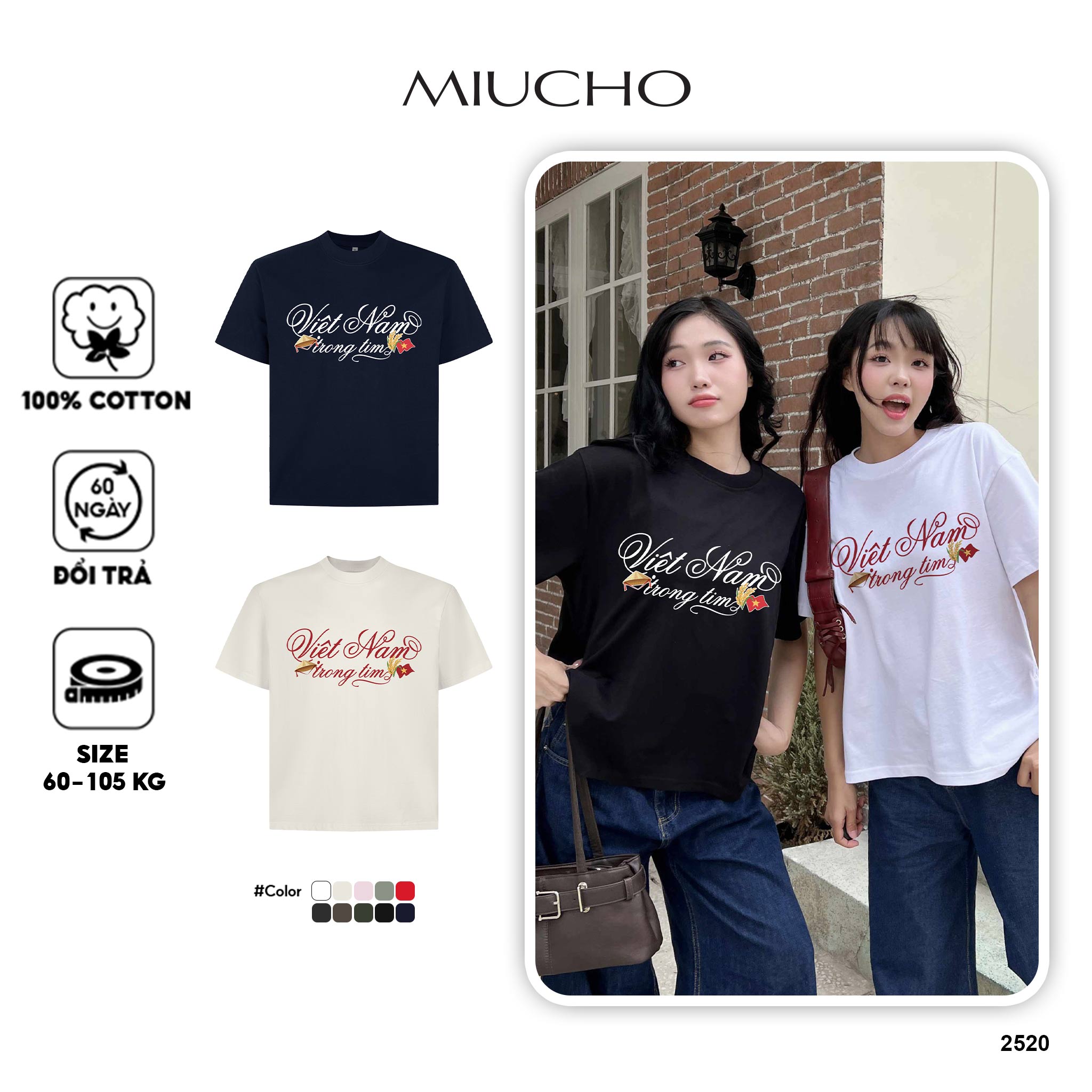 Áo thun boxy Việt Nam trong tim 2520 Miucho vải cotton co giãn thoáng mát cổ tròn in mix_thumbnail_1