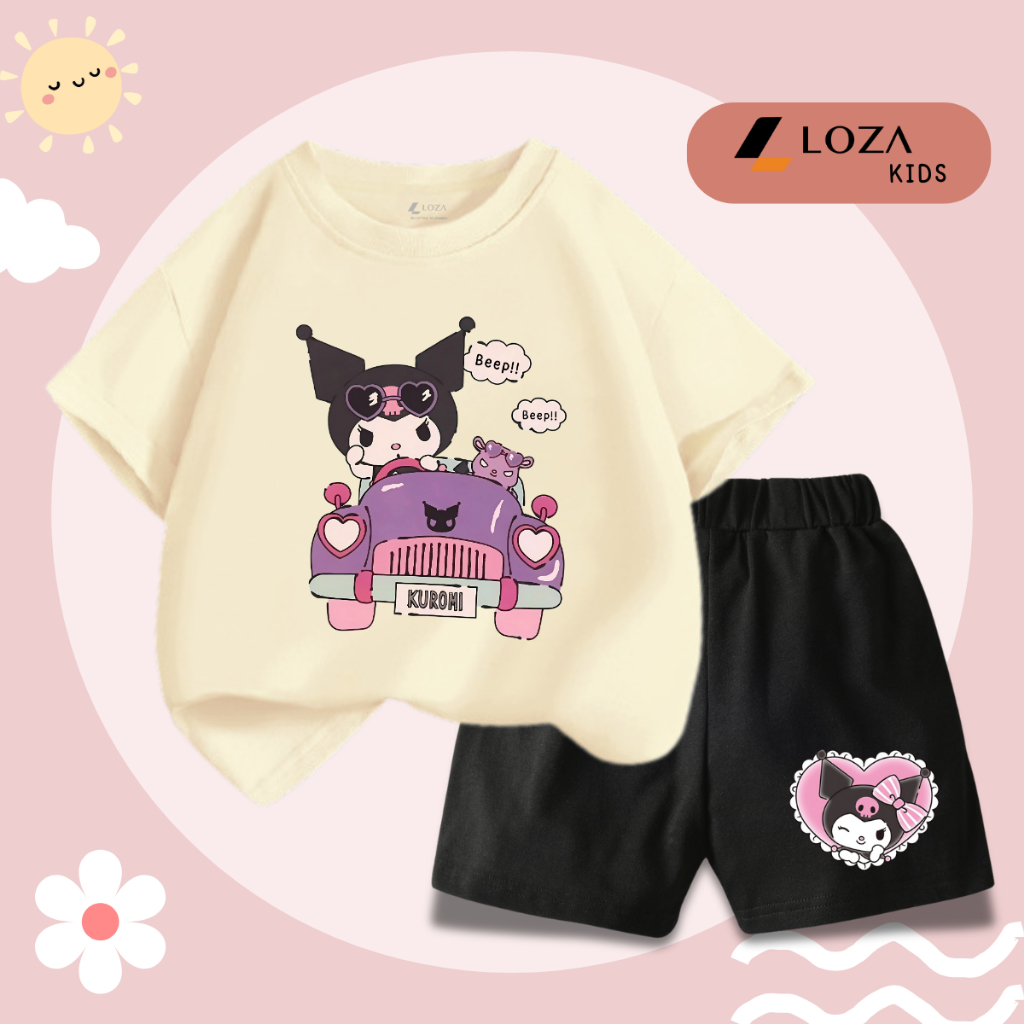 Bộ đồ bé gái in hình Kuromi lái xe -  Loza Kids SB309_thumbnail_10