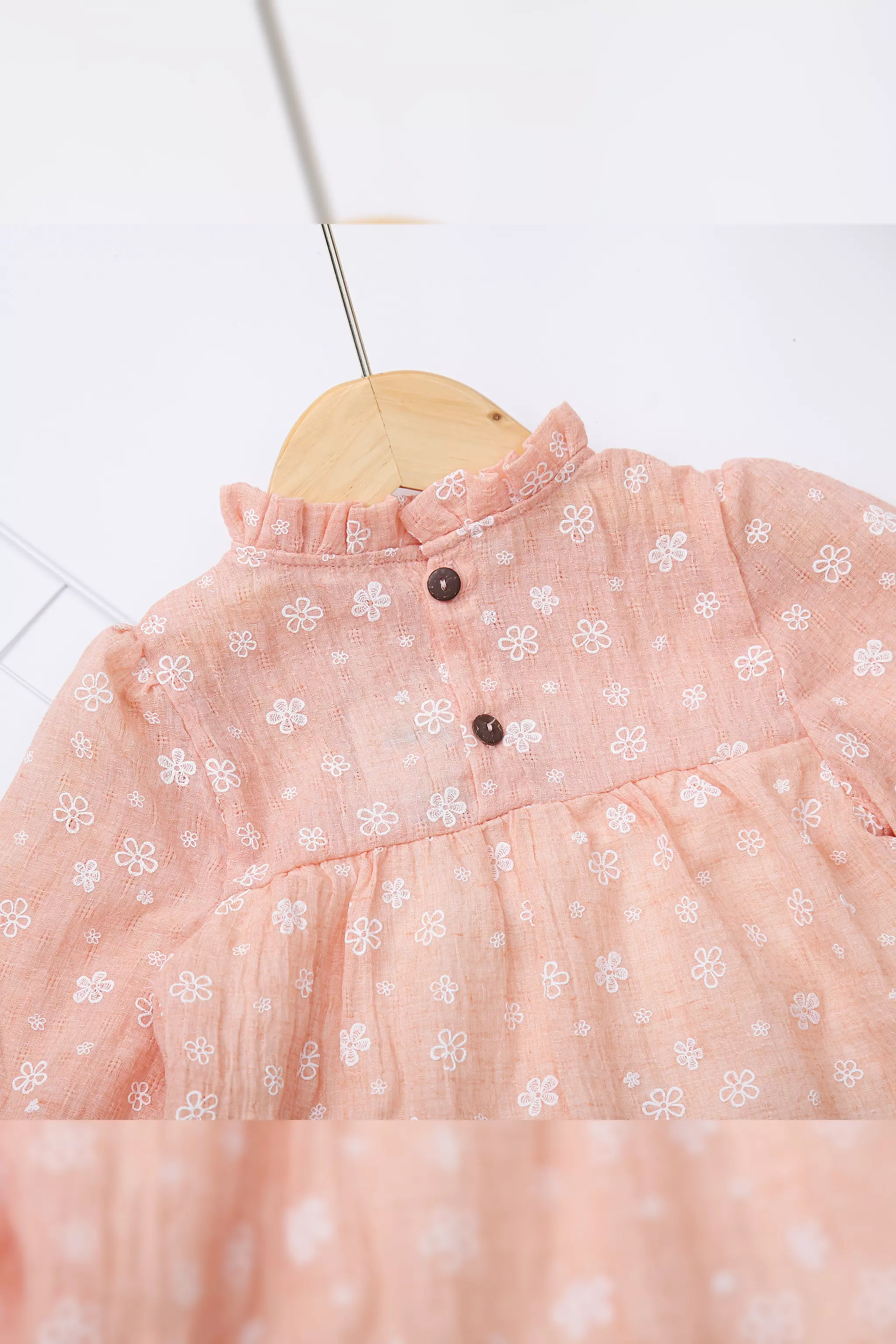 Váy thô dệt phối ren dài tay_thumbnail_2