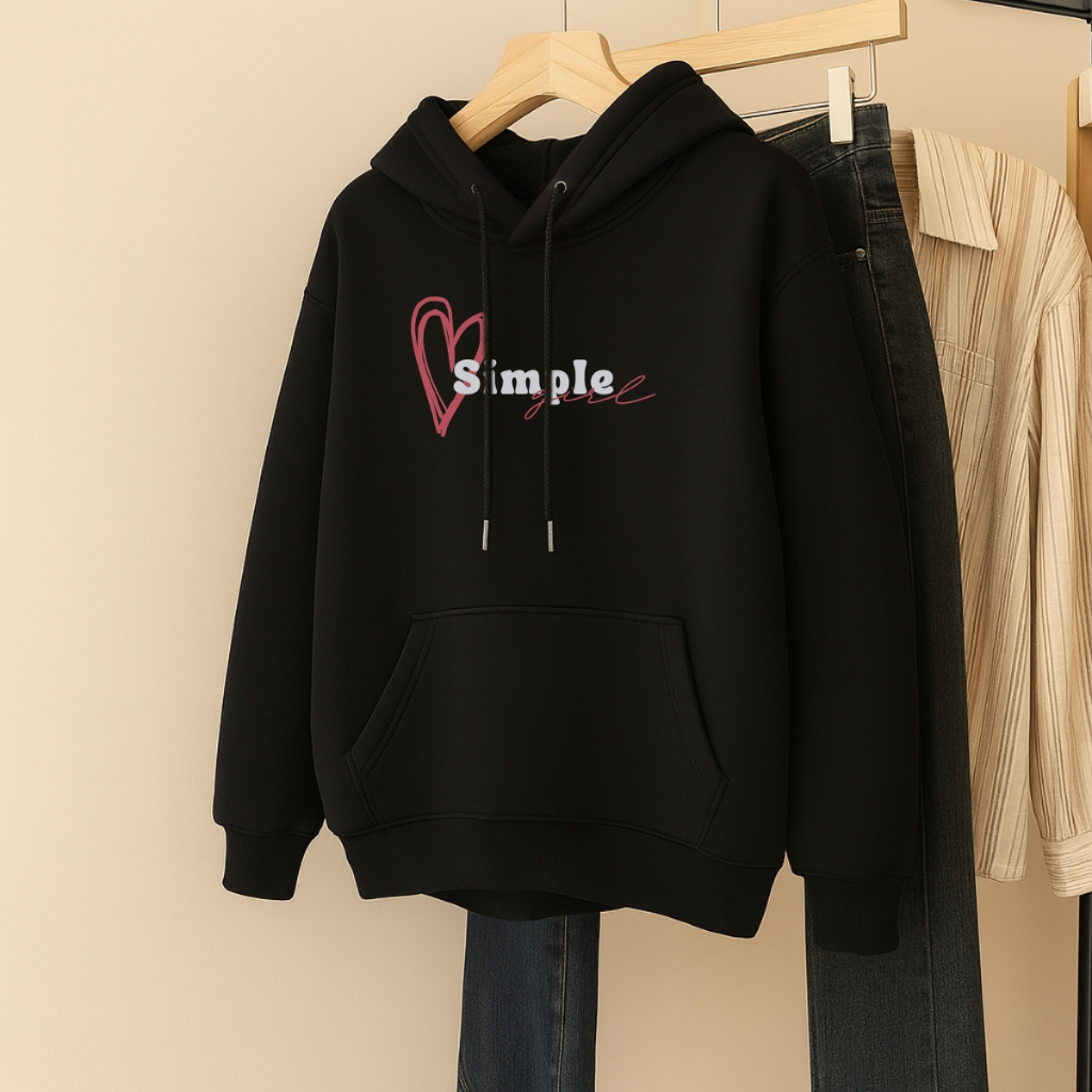 [Form Rộng] Áo hoodie nữ in chữ "Simple"  - Loza NM8397