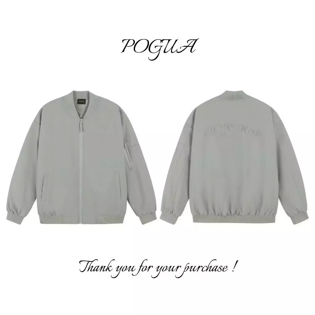 Áo khoác gió nam nữ bomber hai lớp có túi khóa họa tiết thêu nổi_thumbnail_3