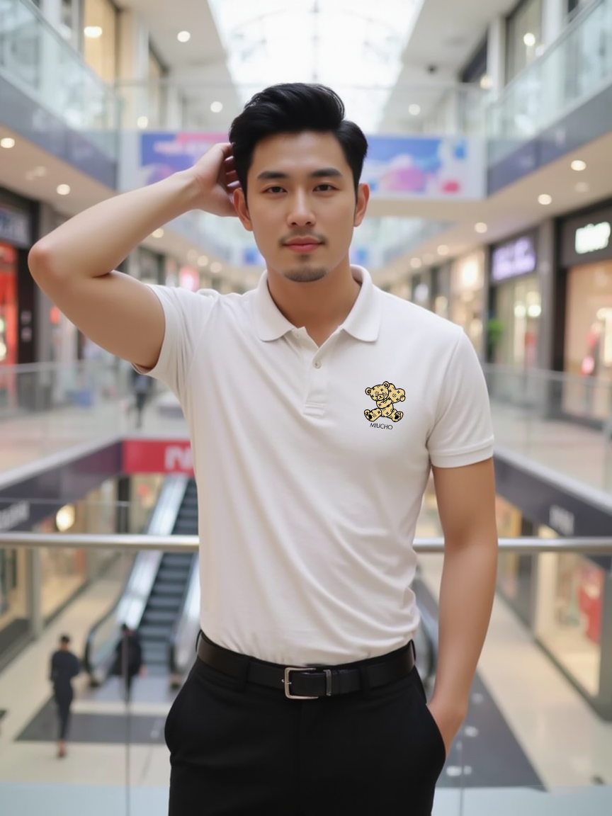 Áo polo nam form vừa 1921 Miucho Iconic vải cá sấu đứng form thoáng mát in mix_thumbnail_6