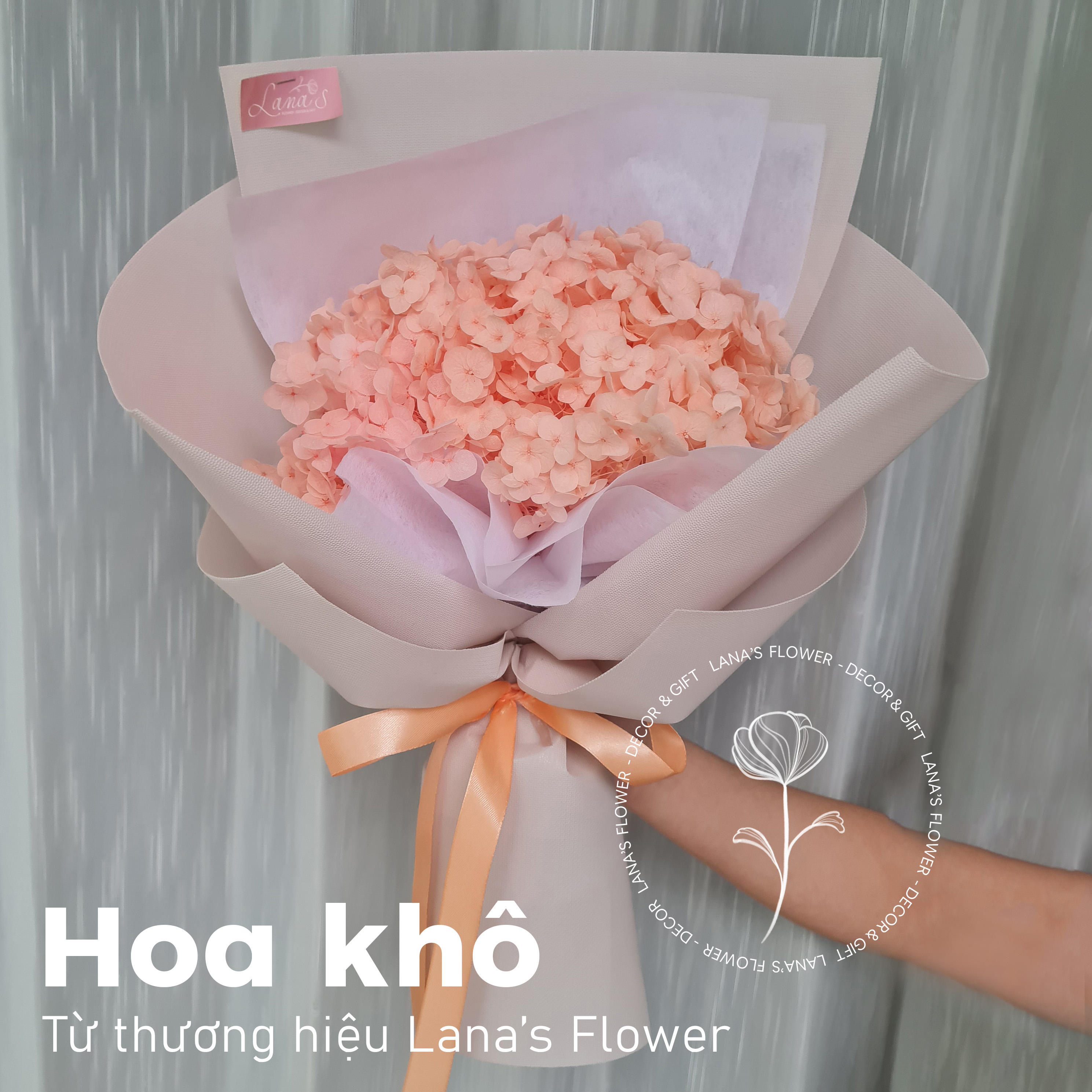 Bó hoa khô - Cẩm tú cầu (1 cành hoa)_thumbnail_2