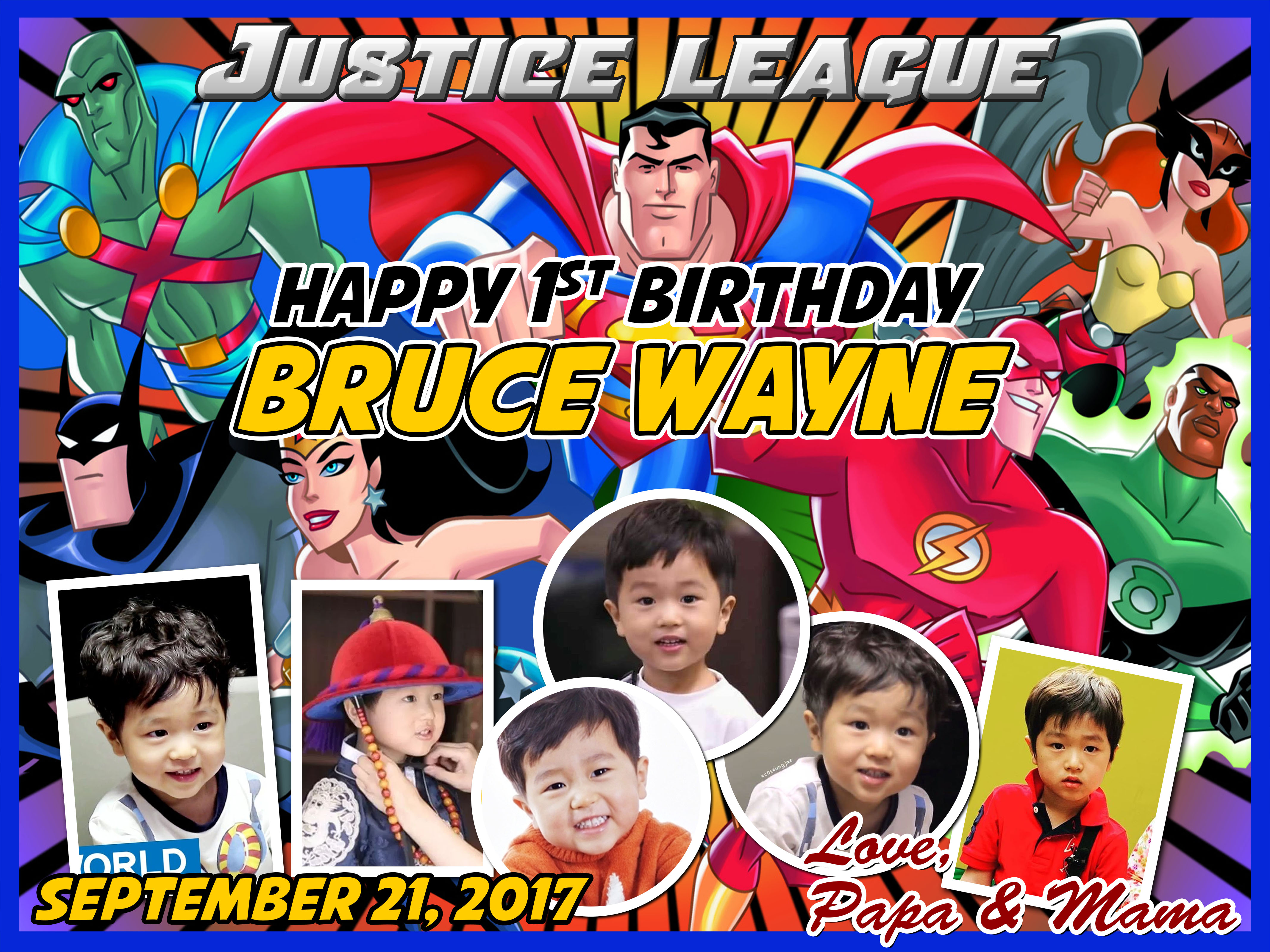 Justice League Theme Birthday Tarp
