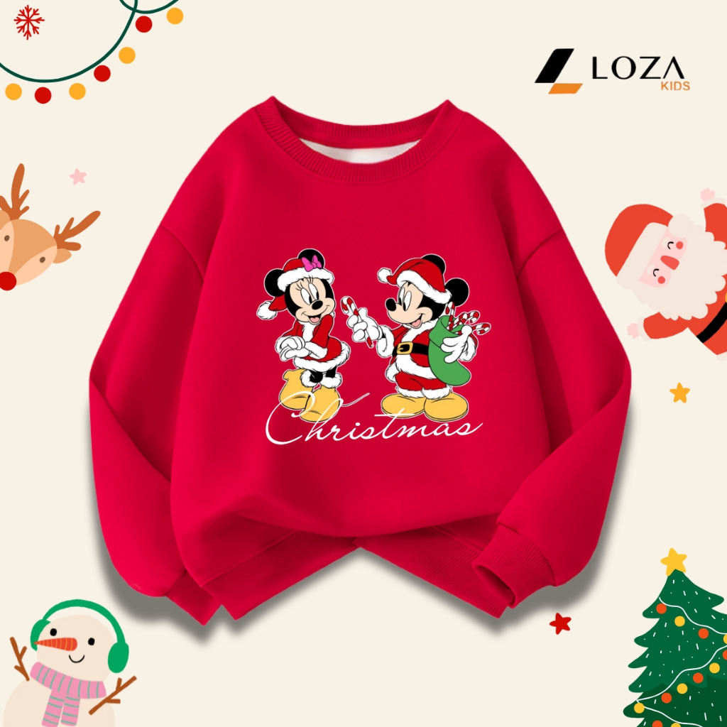 Áo nỉ Noel in hình BST Mickey Christmas cho bé - Loza Kids G0430_thumbnail_2