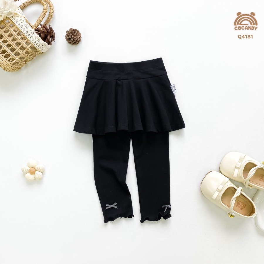 Quần váy legging ĐEN nơ gấu