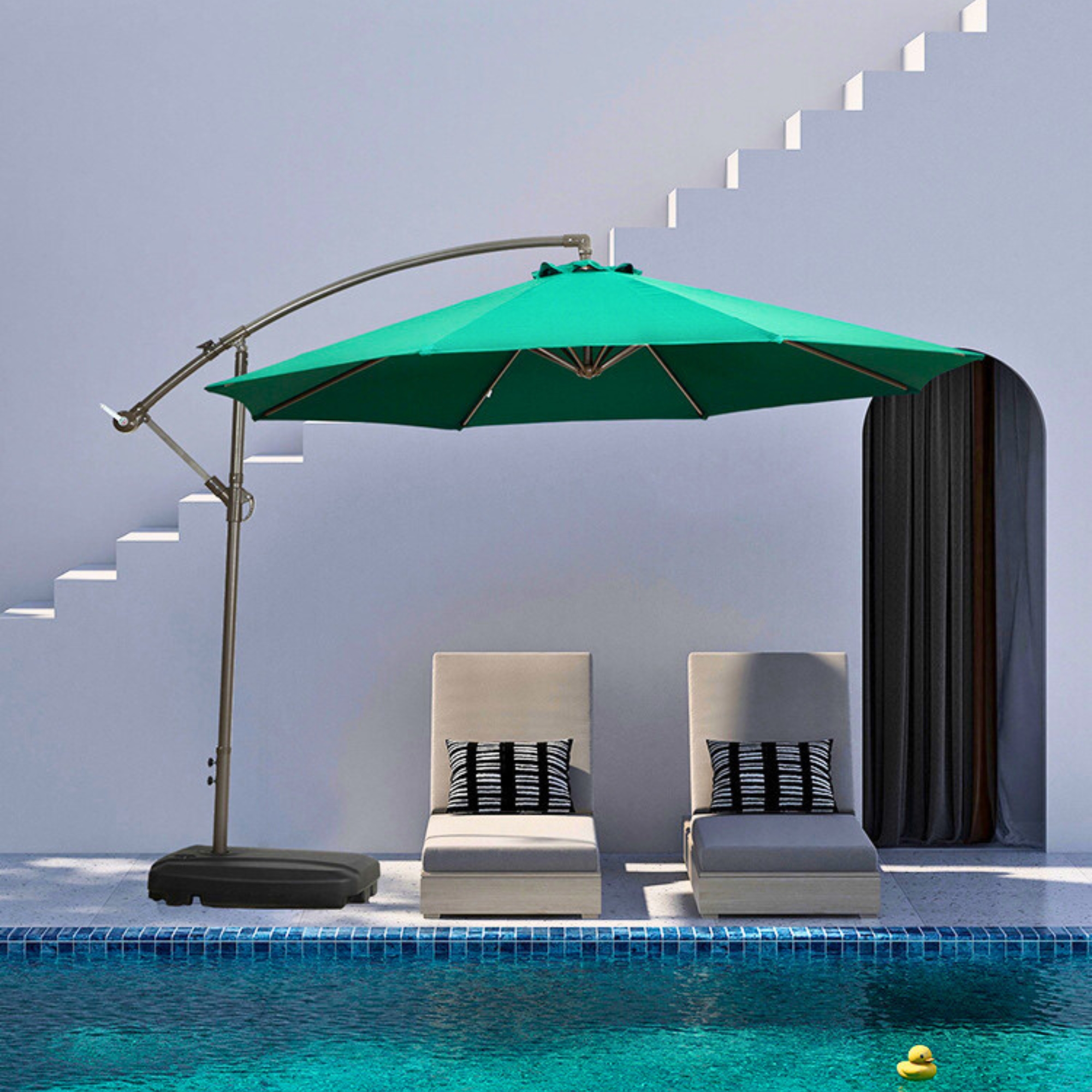 dù lệch tâm tròn 3m x 3m khung thép cao cấp