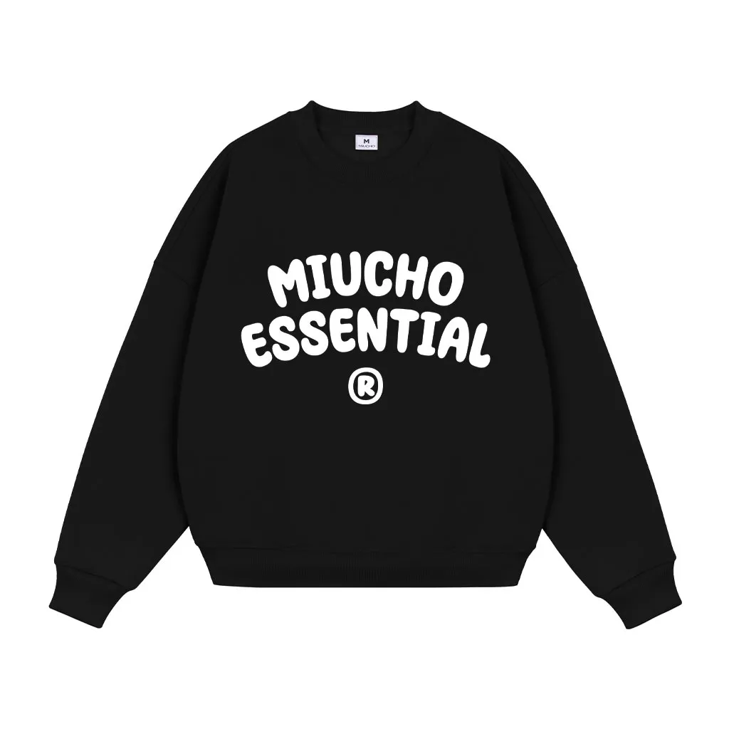 Áo Sweater boxy unisex Miucho Club vải nỉ 2 da cao cấp thoáng mát cổ tròn in chữ basic 2820_thumbnail_10