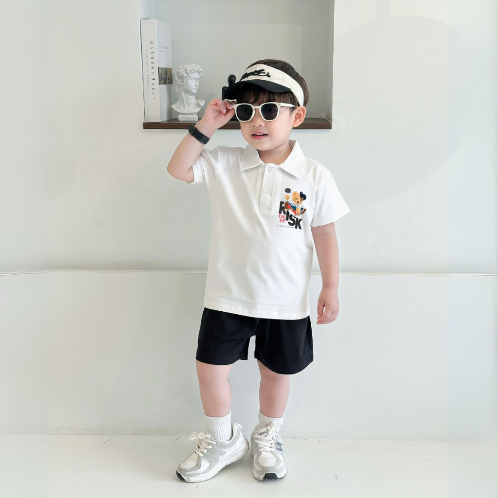 Áo polo bé trai in hình 'Gấu RISK' -Loza Kids PL3187_thumbnail_2