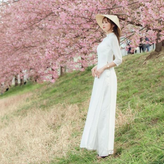 Áo Dài Nữ Học Sinh 2 Tà Tay Lỡ Lụa Mỹ HS09_thumbnail_3