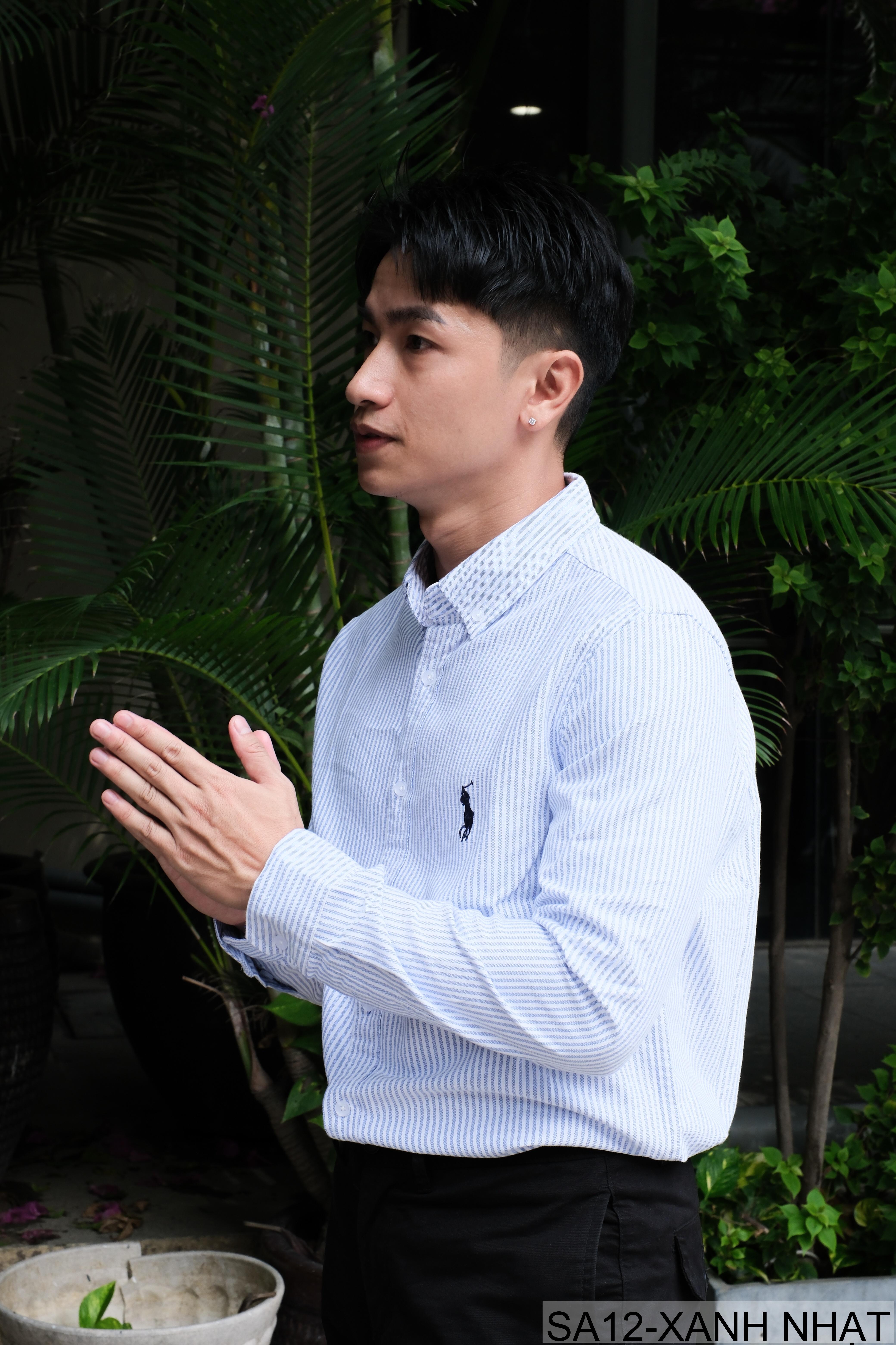 SA12 - Áo sơ mi nam dài tay sọc ngang phong cách Nhật Bản, chất cotton mềm mại, dáng rộng thoải mái_thumbnail_3