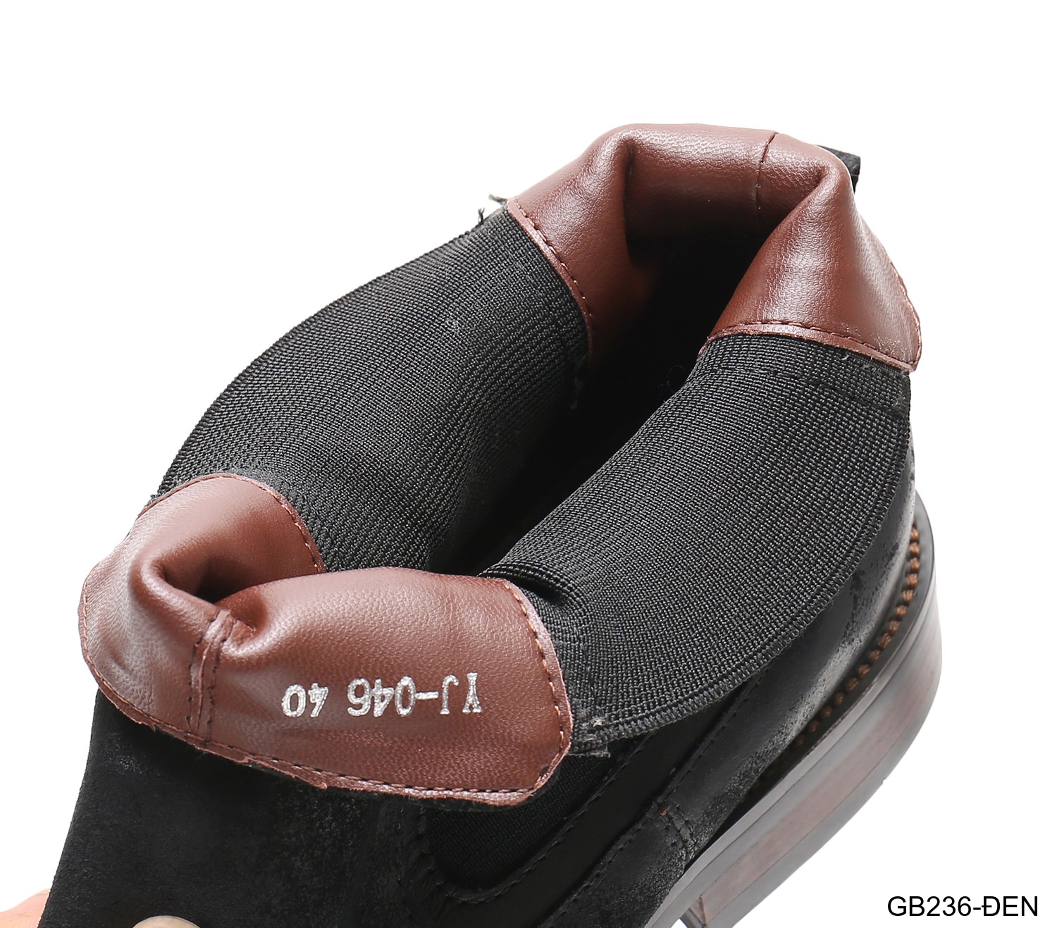 GB236 - Giày Chelsea Nam Da Heo Phong Cách Anh Quốc, Đế Cao Su Thoáng Khí, Màu Đen Kaki_thumbnail_21