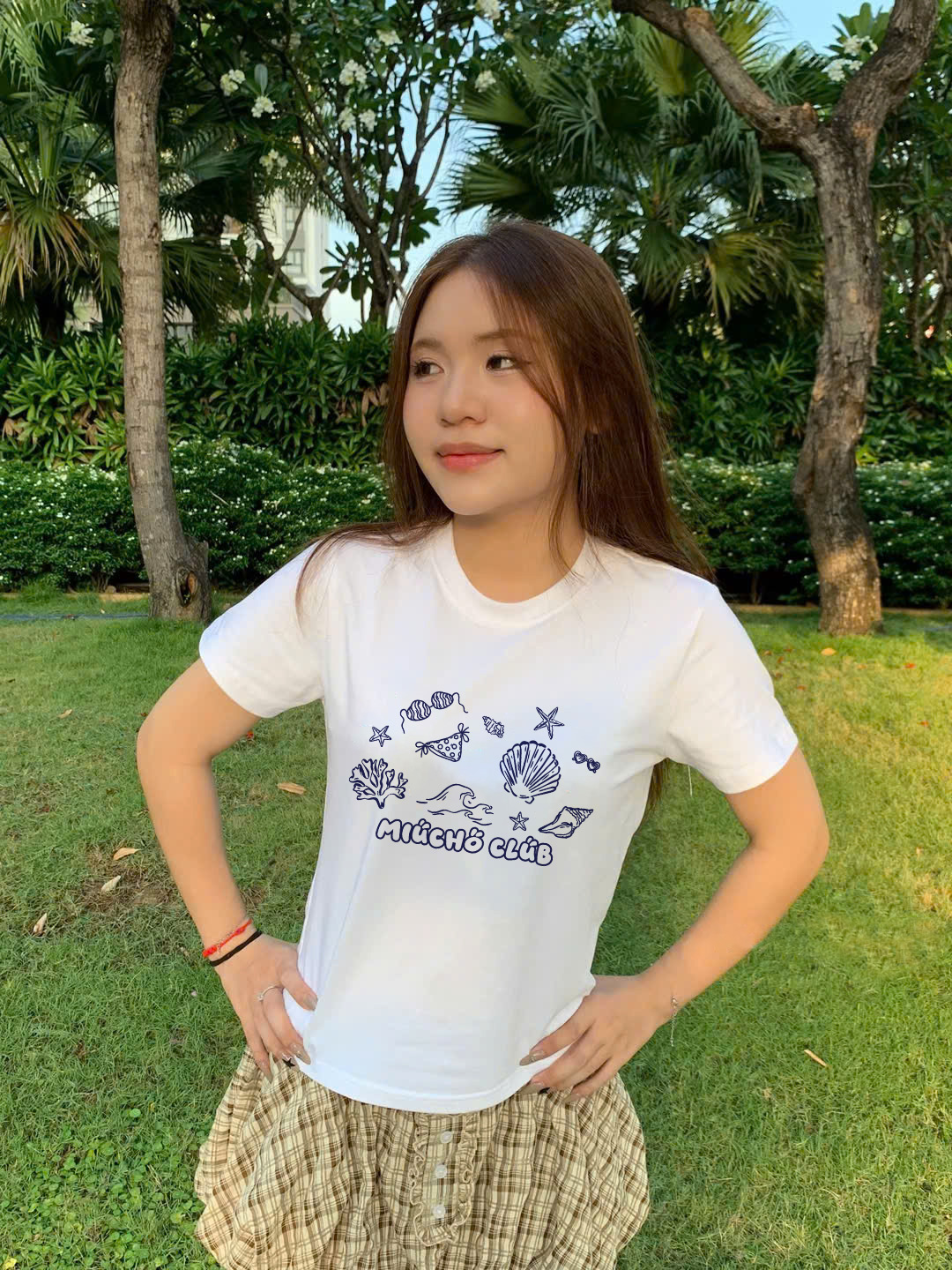 Áo baby tee ôm body hè biển 2189 Miucho cổ tròn vải cotton 4c thoáng mát in mix_thumbnail_2