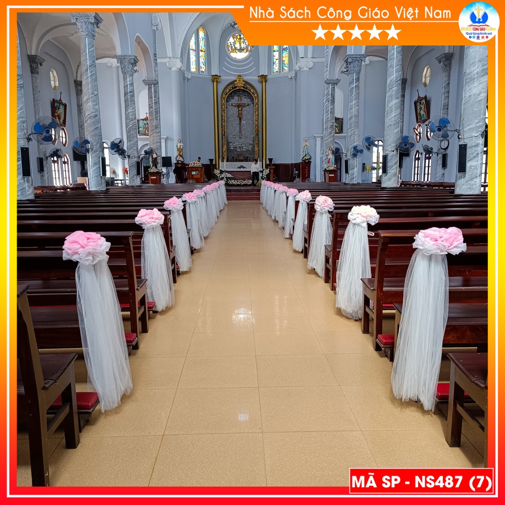 Set 10 Nơ hoa cài đầu ghế nhà thờ - Trang trí lễ cưới NS487 PV0191_thumbnail_1
