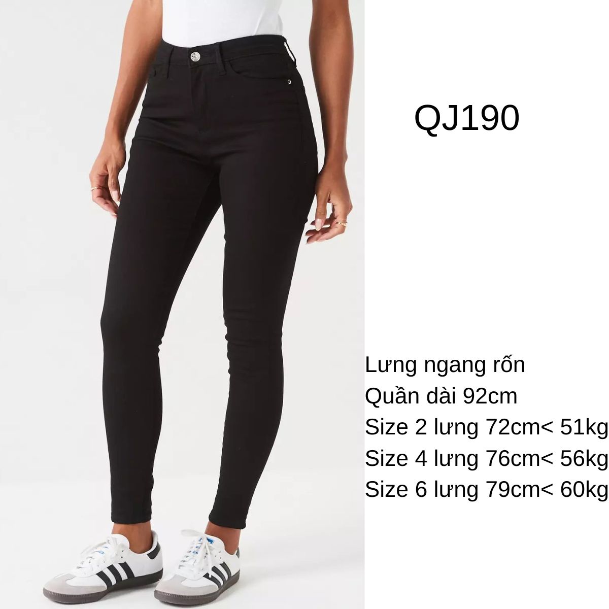 QJ190 - Jeans Skinny Đen E.X